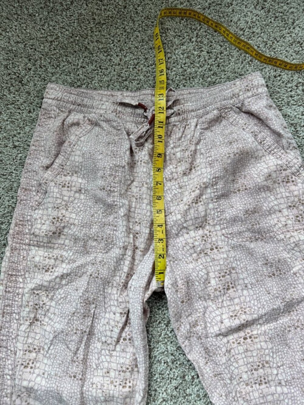 Anthropologie Pink Croc Print Drawstring Jogger Pants 100% Lyocell Size M - Picture 7 of 9